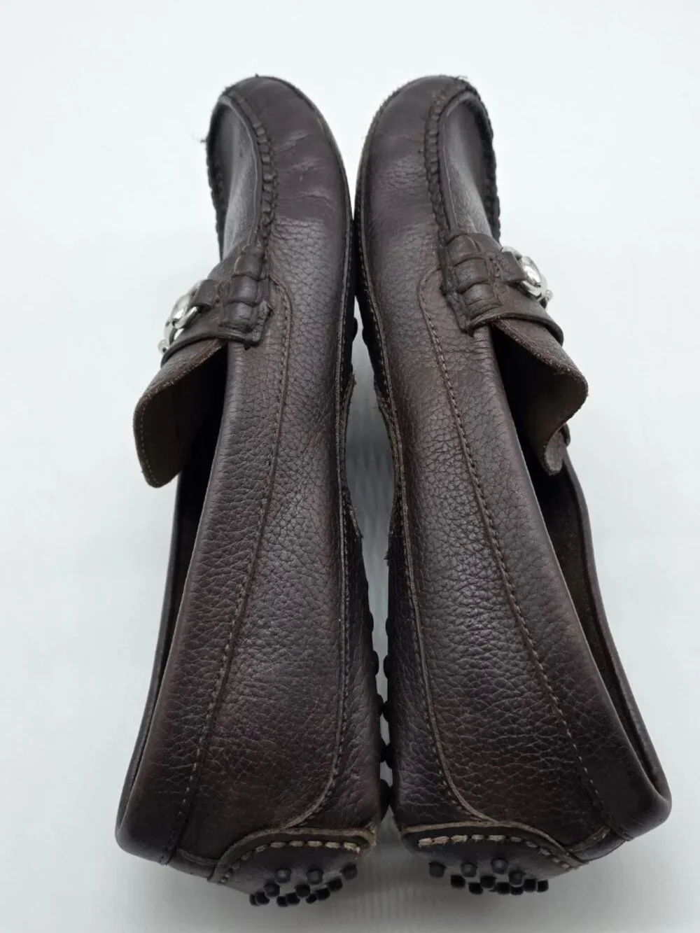 Cole Haan Shoes Mens Size 9.5 Brown Leather Bit Driving Casual Damaged Loafers - Picture 9 of 13